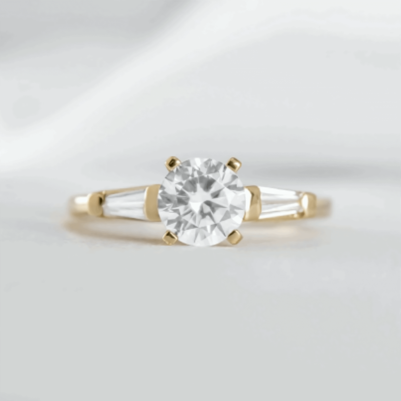 Three Stone Ring with Baguette