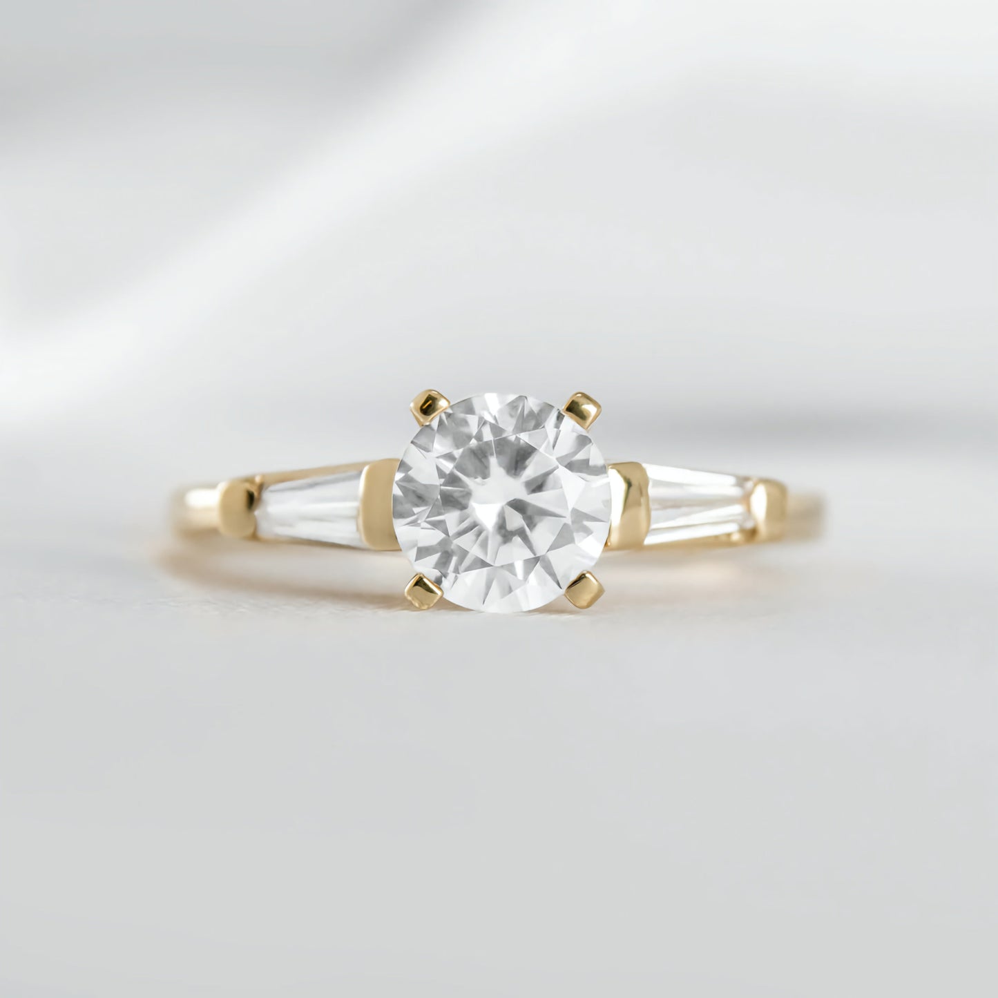 Three Stone Ring with Baguette