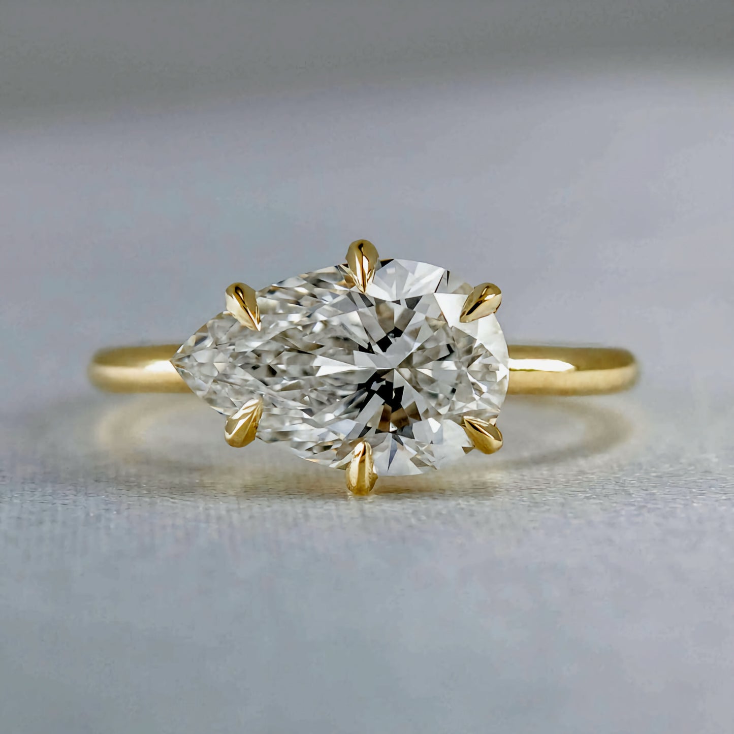 Pear Shape 6 Prong Solitaire Ring