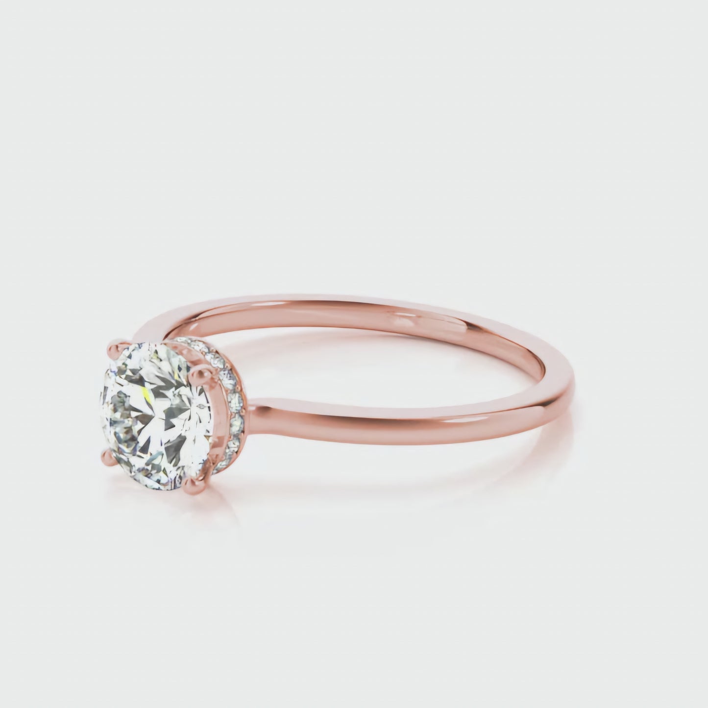 Hidden Halo Round Solitaire Ring (Small)