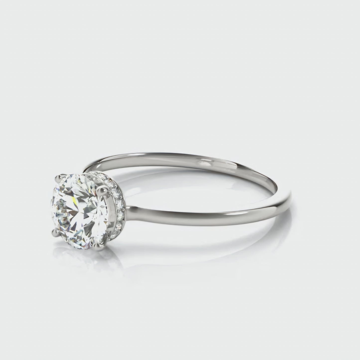 Hidden Halo Round Solitaire Ring (Small)
