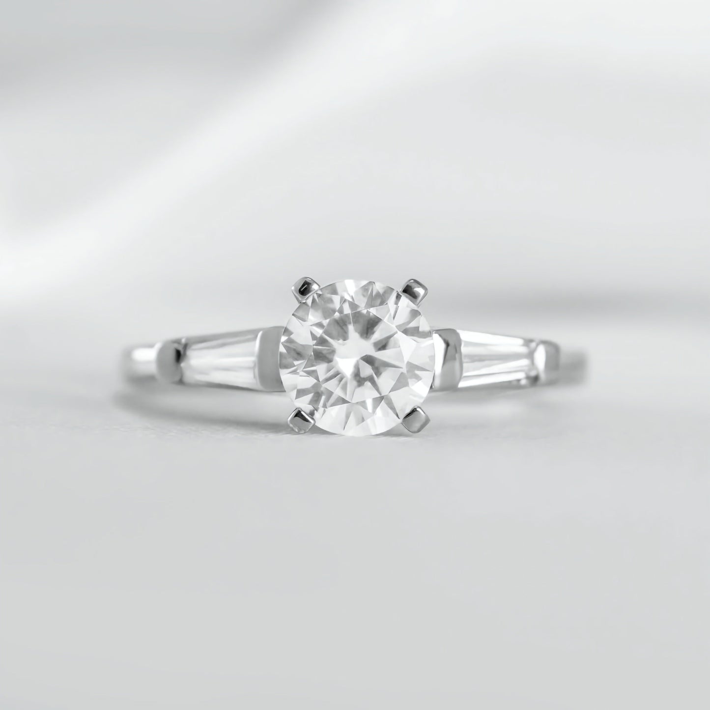 Three Stone Ring with Baguette