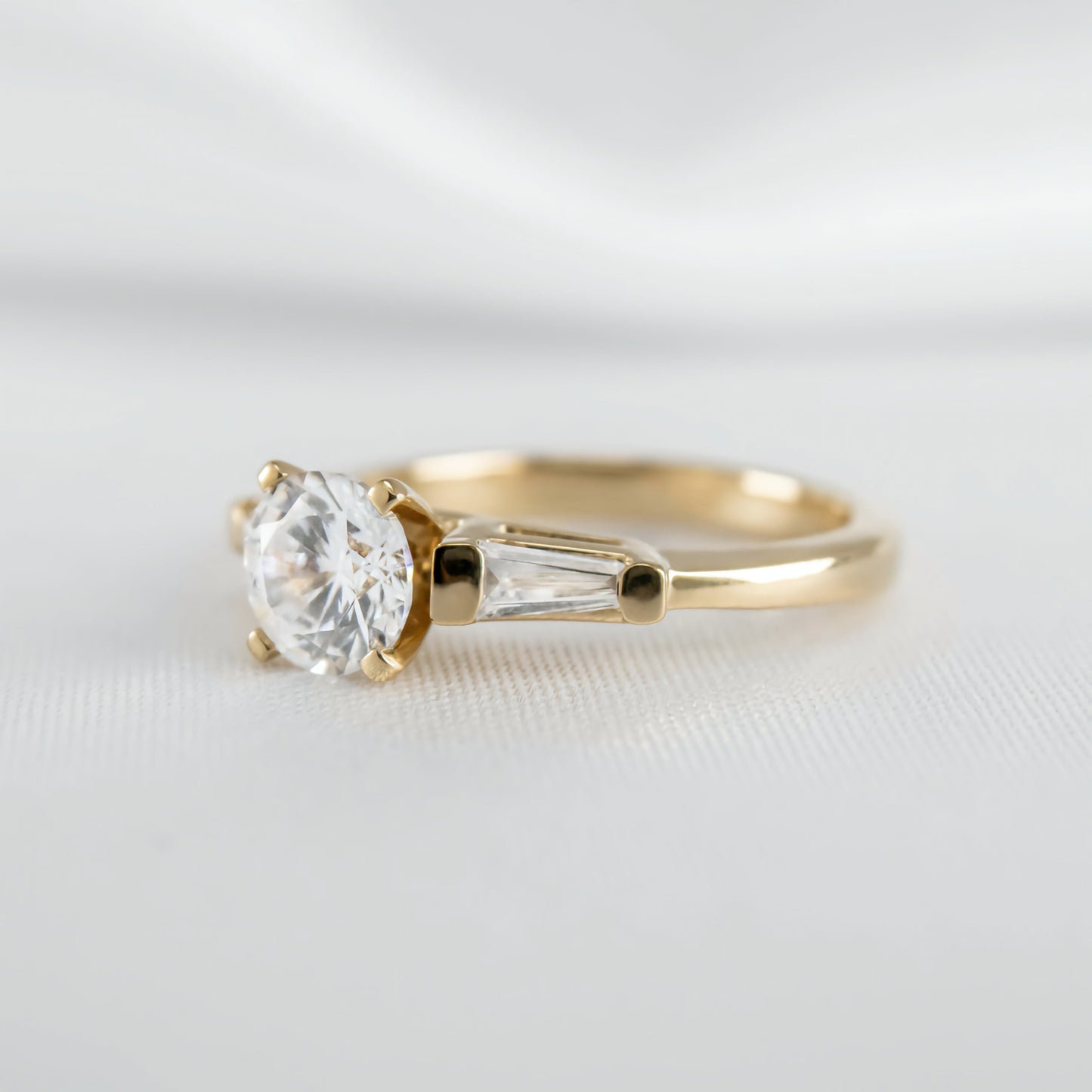 Three Stone Ring with Baguette