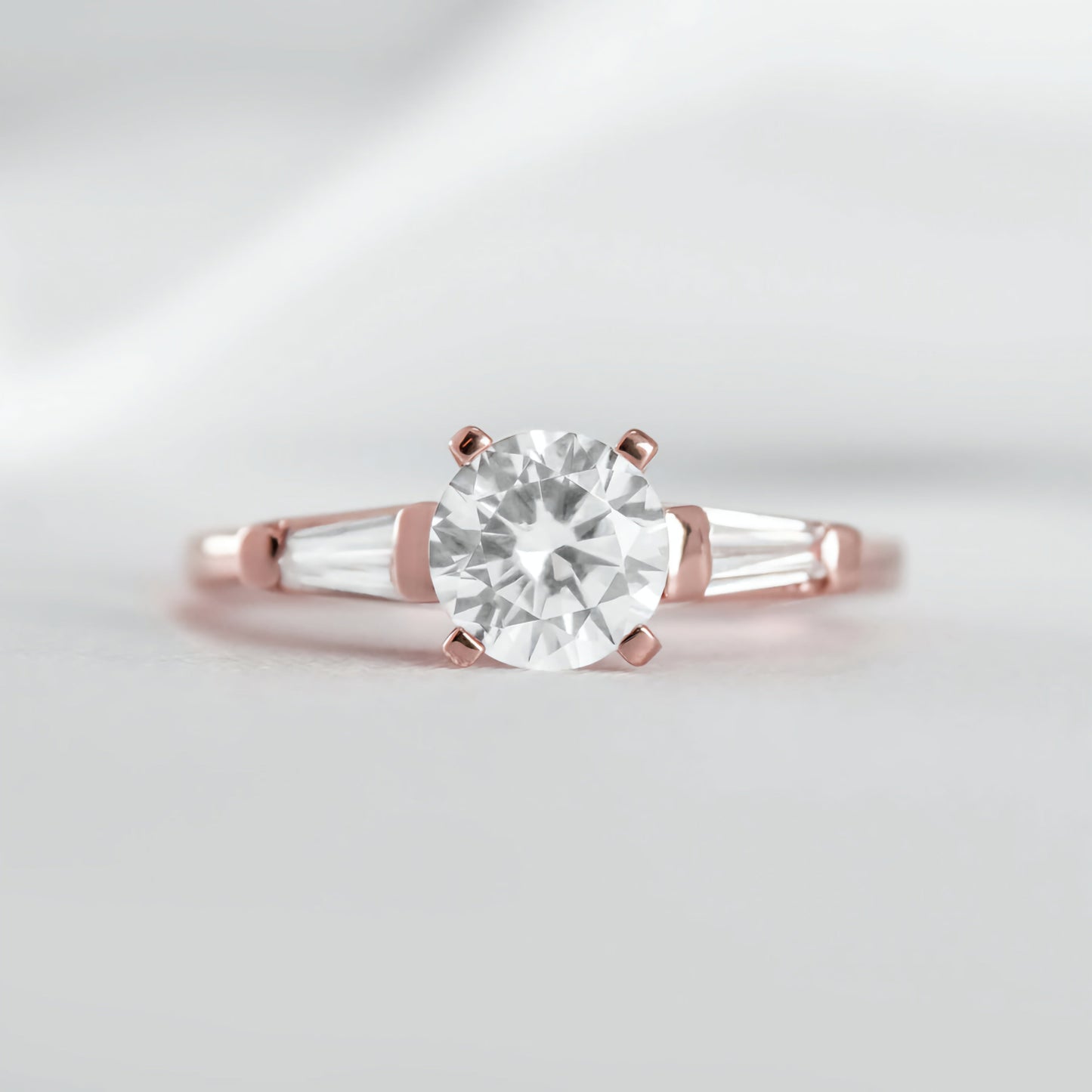 Three Stone Ring with Baguette