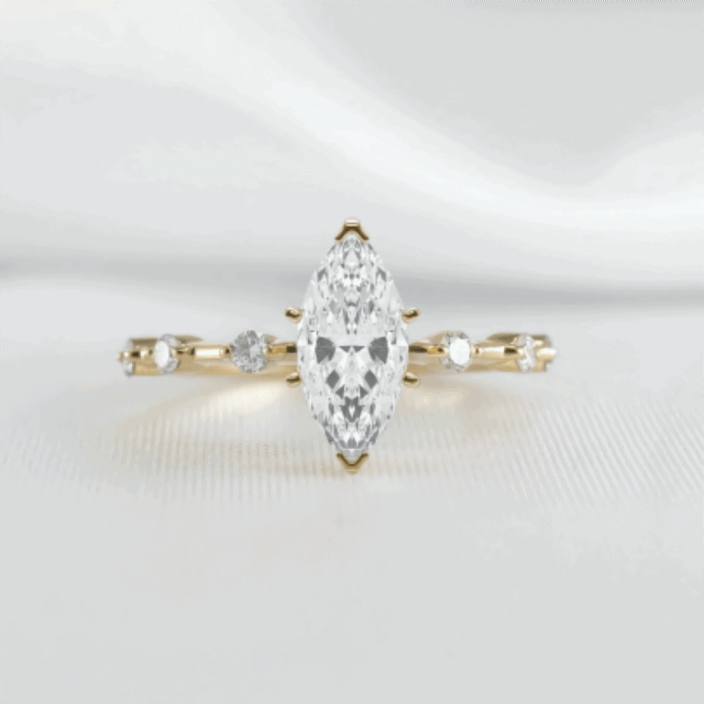 Round Solitaire Ring With Diamond Band