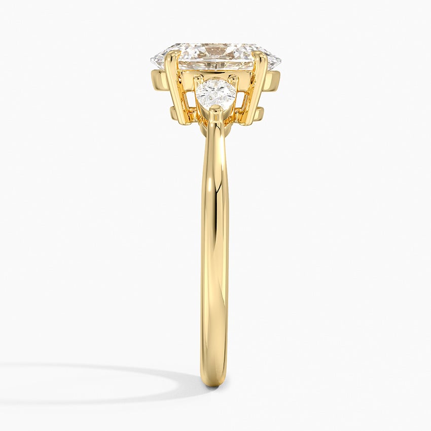 Three Stone Solitaire Bucket Ring