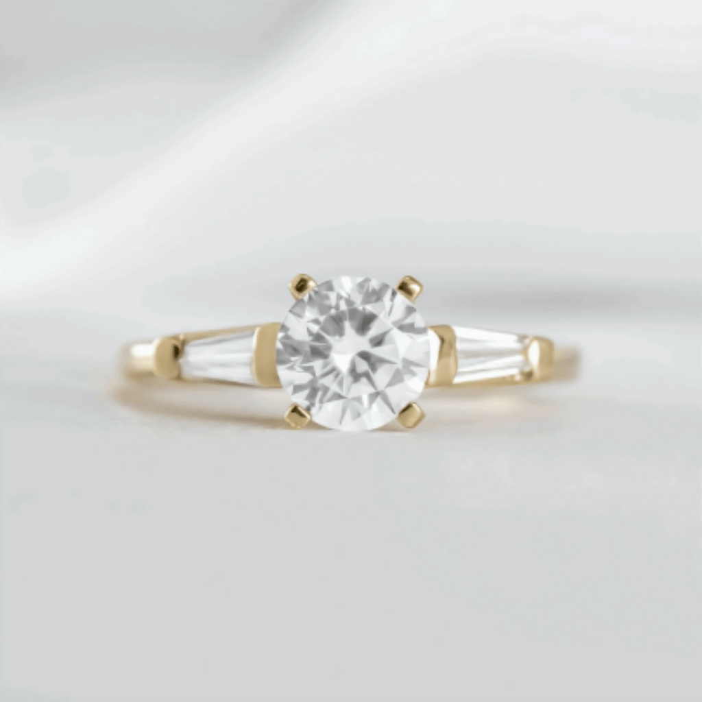 Three Stone Ring with Baguette