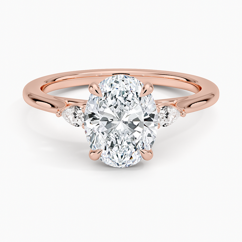 Three Stone Solitaire Curve Ring