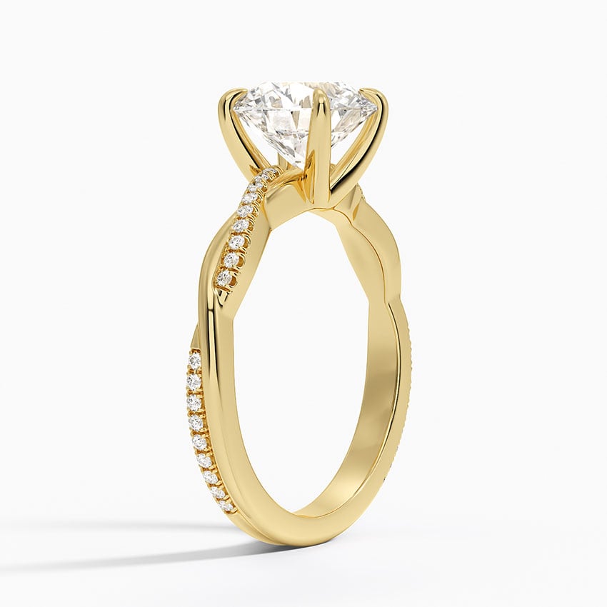 Twisted Pave Solitaire Ring