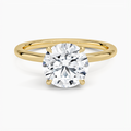 Petal Solitaire Ring Hidden Halo