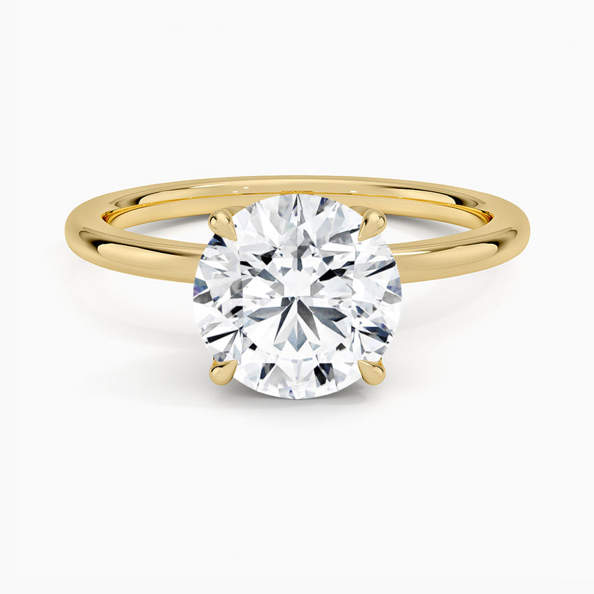 Petal Solitaire Ring Hidden Halo