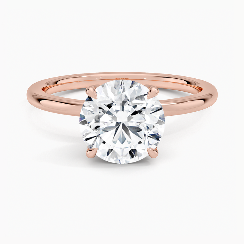Petal Solitaire Ring Hidden Halo