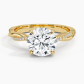 Twisted Pave Solitaire Ring