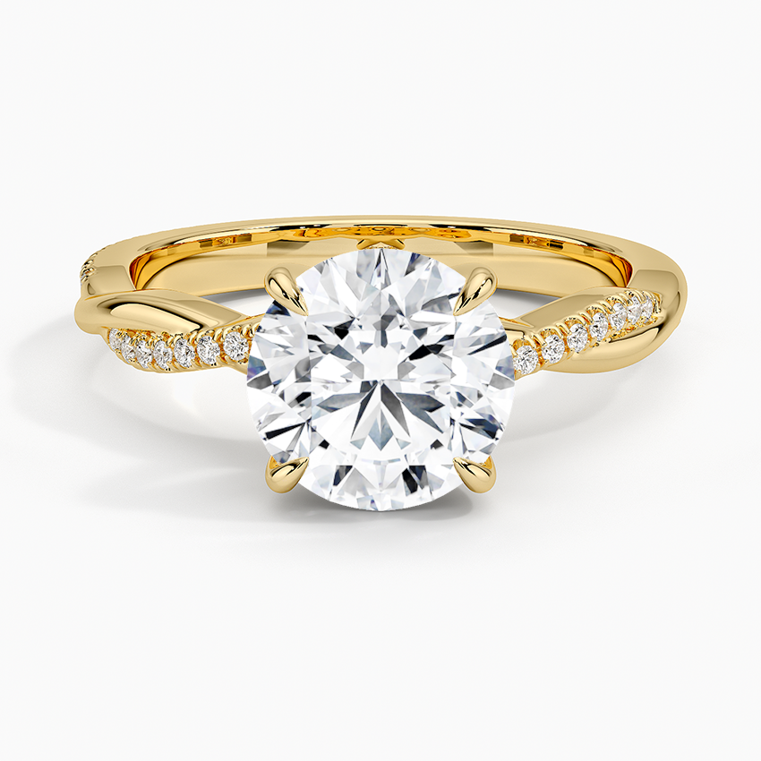 Twisted Pave Solitaire Ring