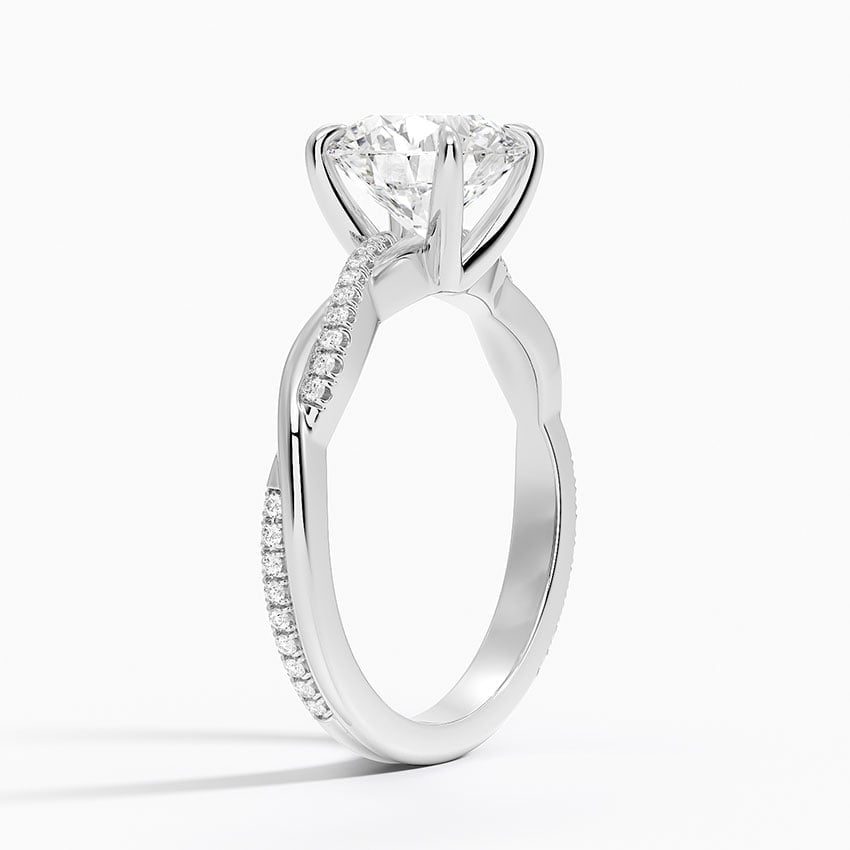 Twisted Pave Solitaire Ring