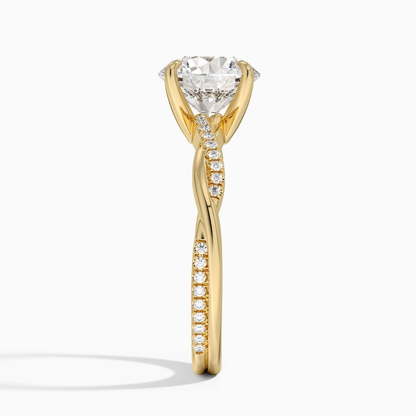 Twisted Pave Solitaire Ring