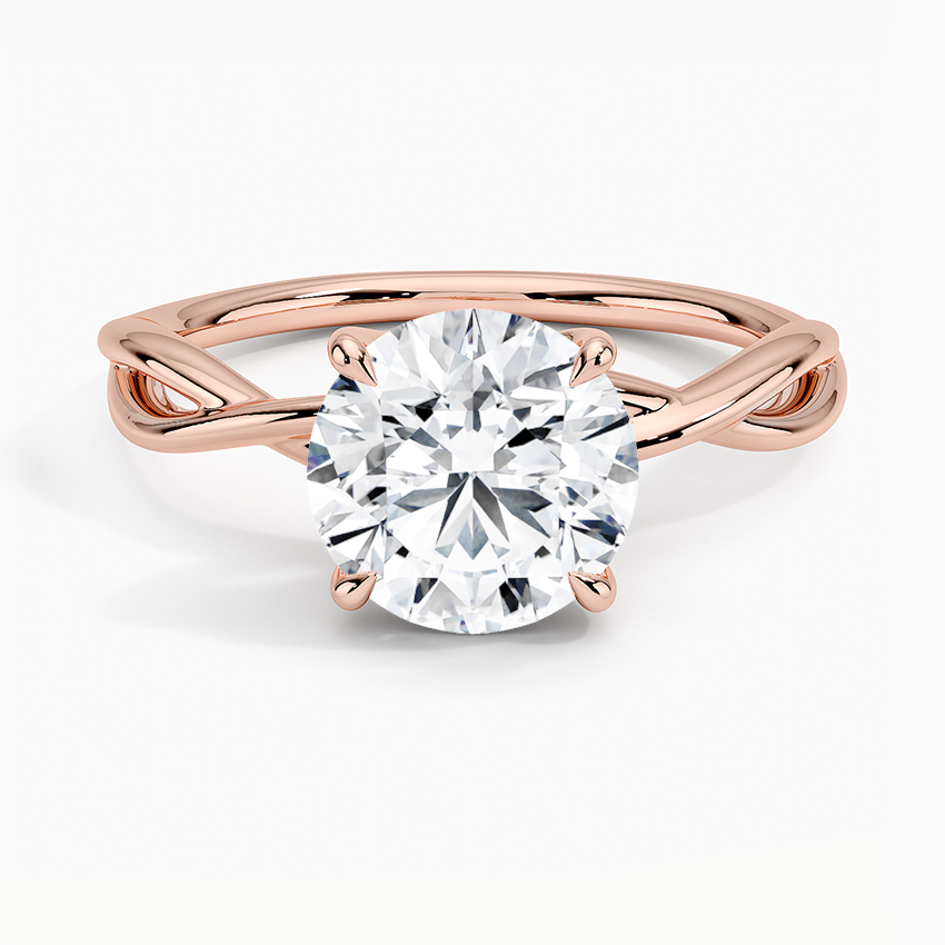 Twisted Band Solitaire Ring