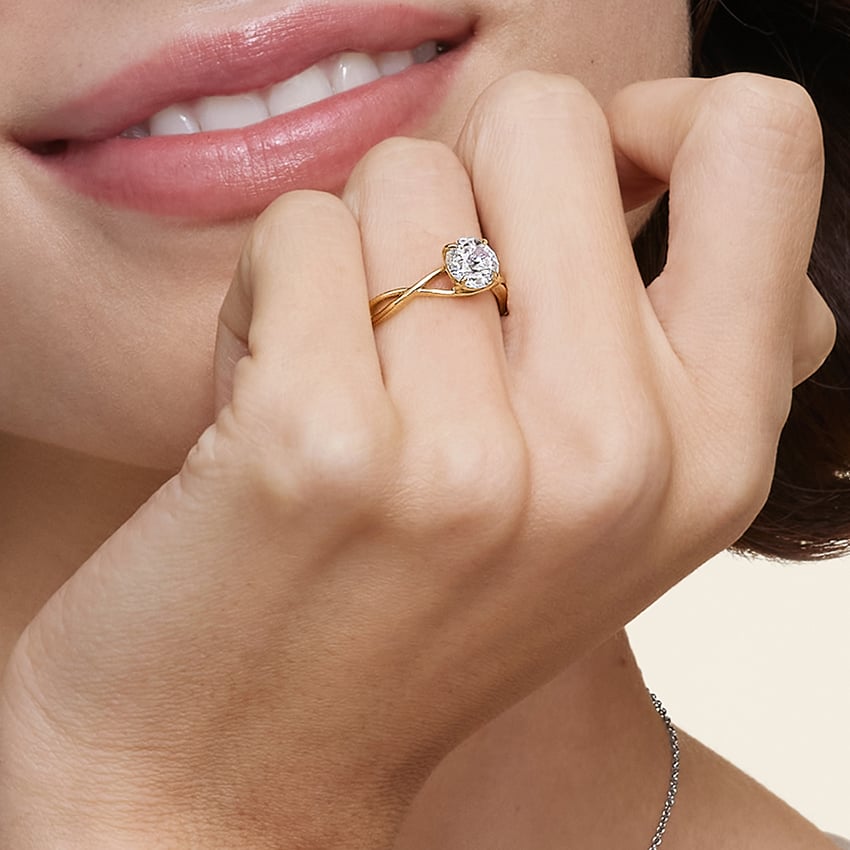 Twisted Band Solitaire Ring