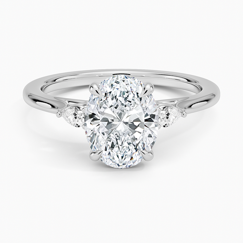 Three Stone Solitaire Curve Ring