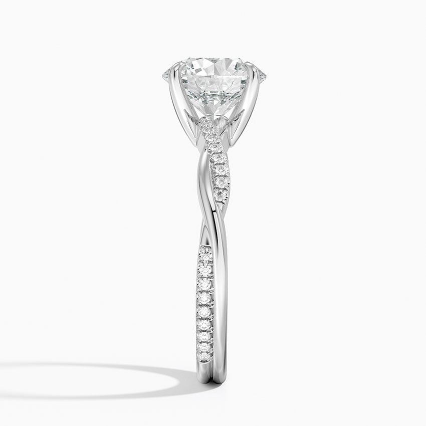 Twisted Pave Solitaire Ring