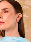 Ruby Heart Drop Earrings