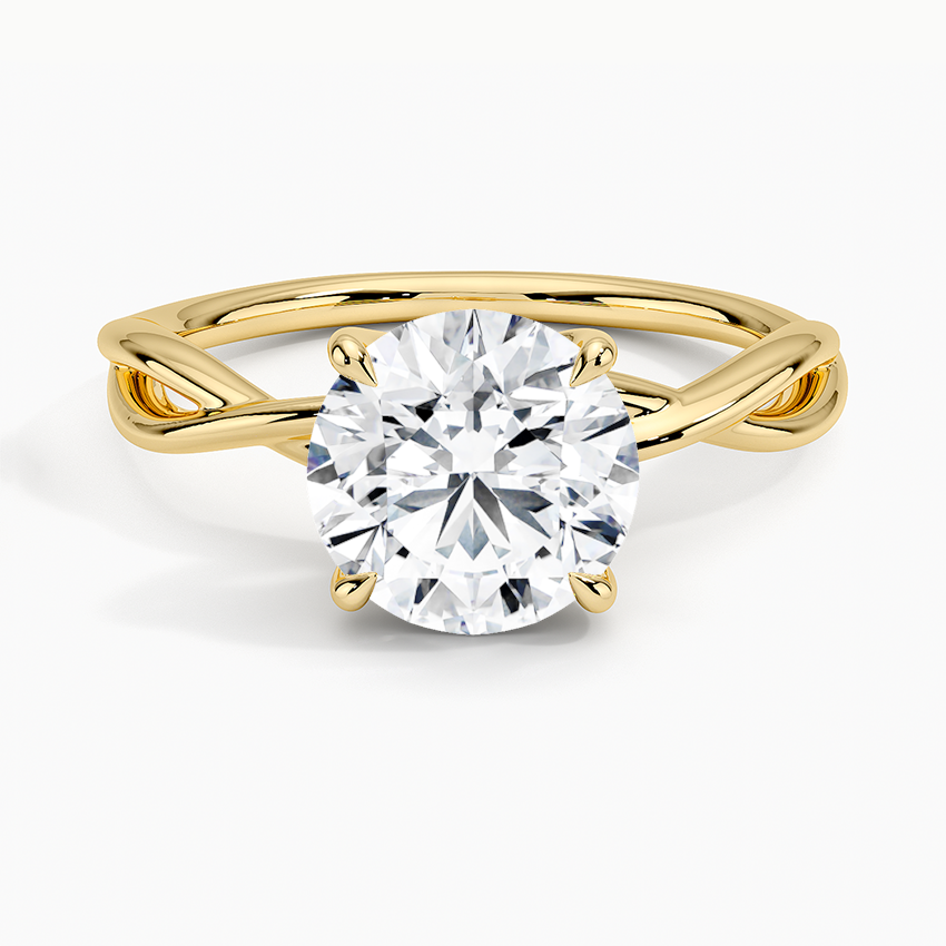 Twisted Band Solitaire Ring