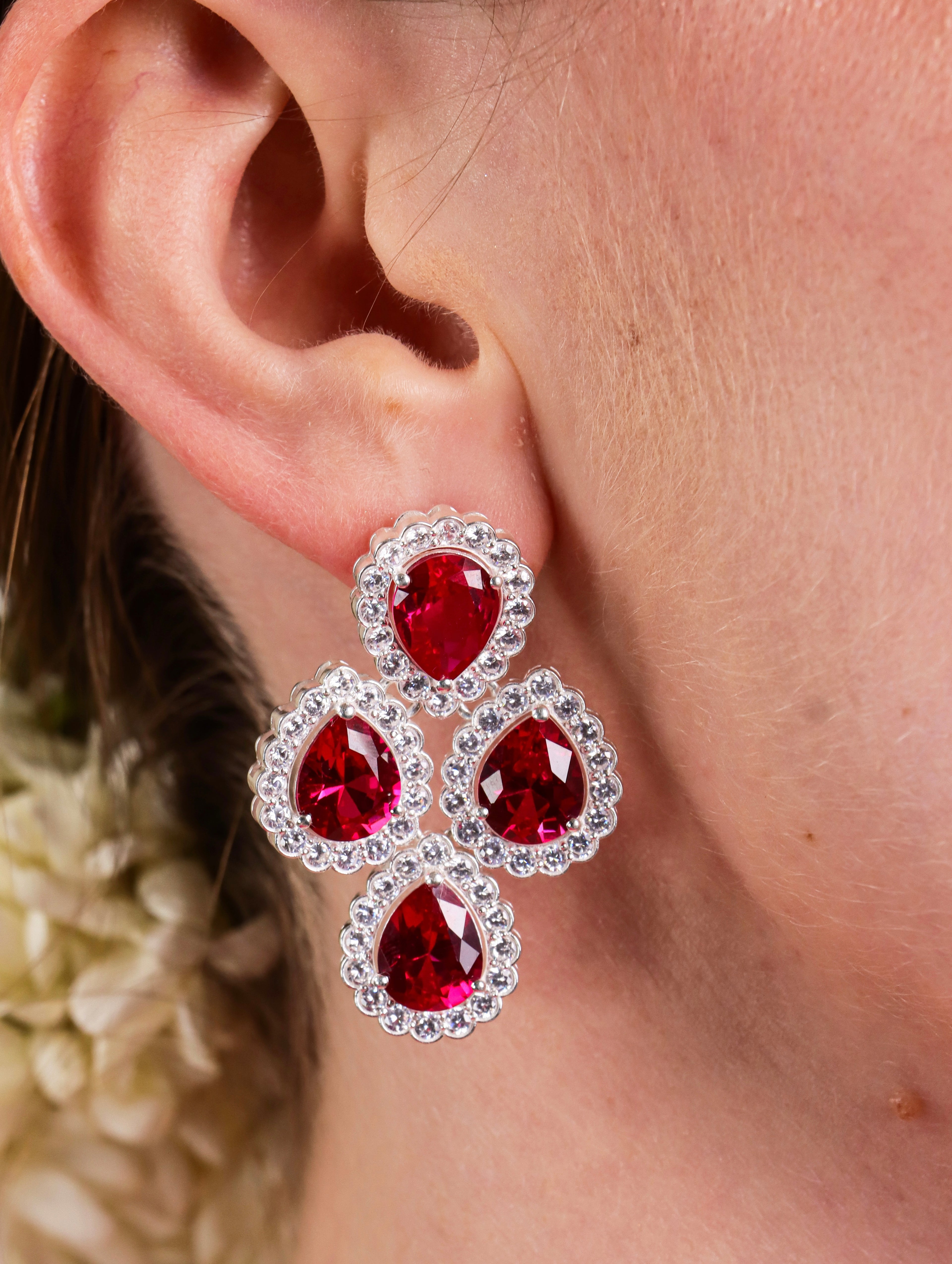Ruby Raindrop Earrings