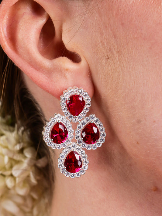 Ruby Raindrop Earrings