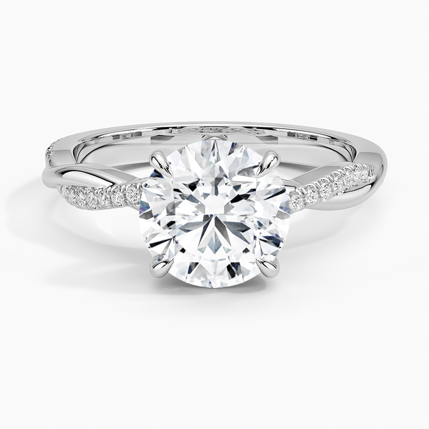 Twisted Pave Solitaire Ring