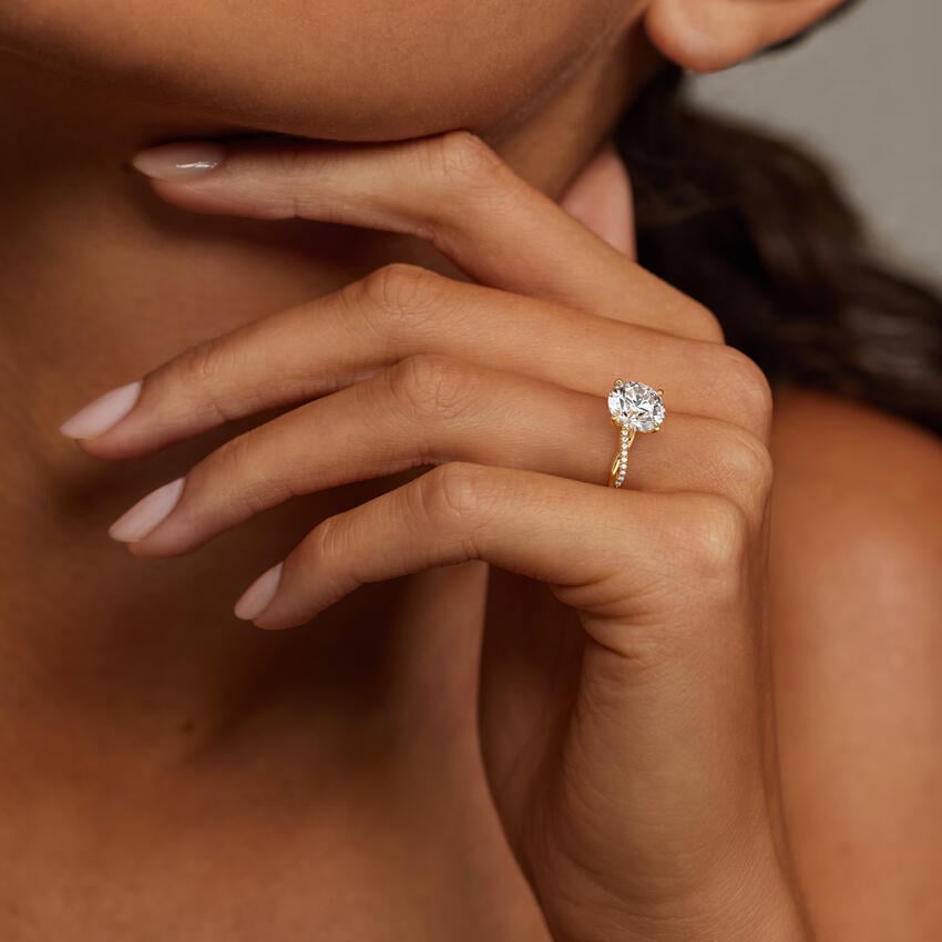 Twisted Pave Solitaire Ring