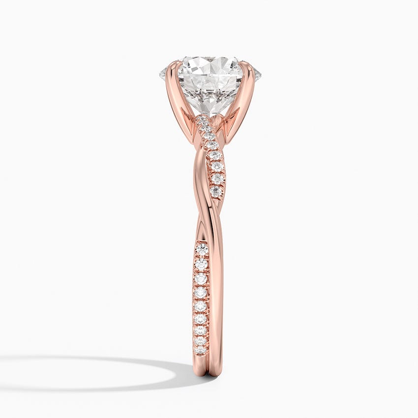 Twisted Pave Solitaire Ring