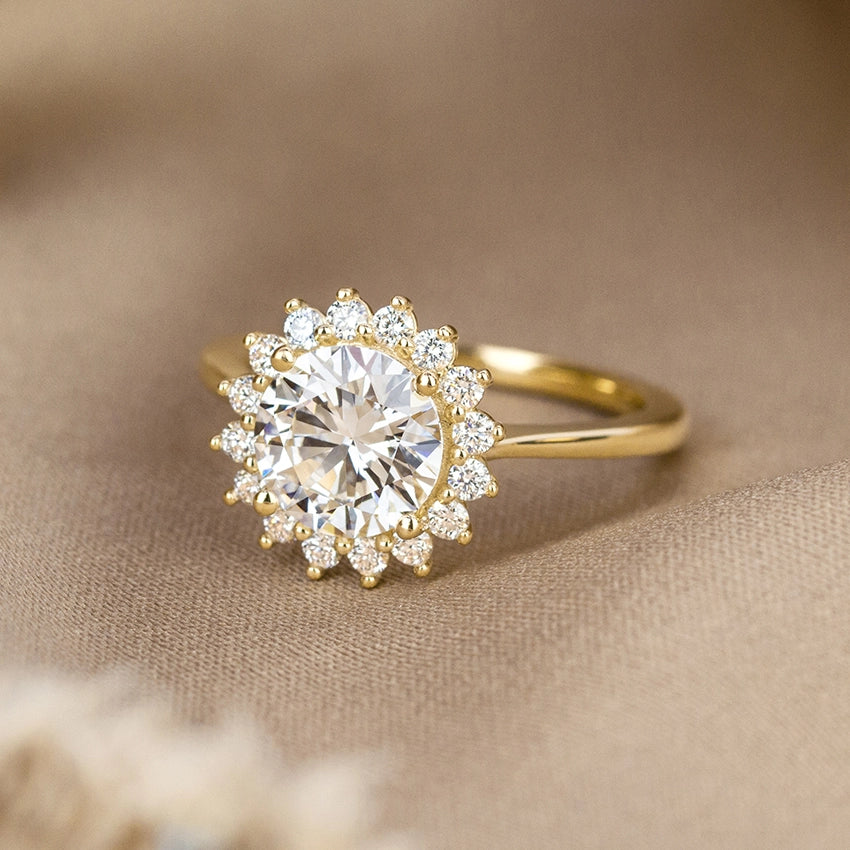 Sunflower Solitaire Ring