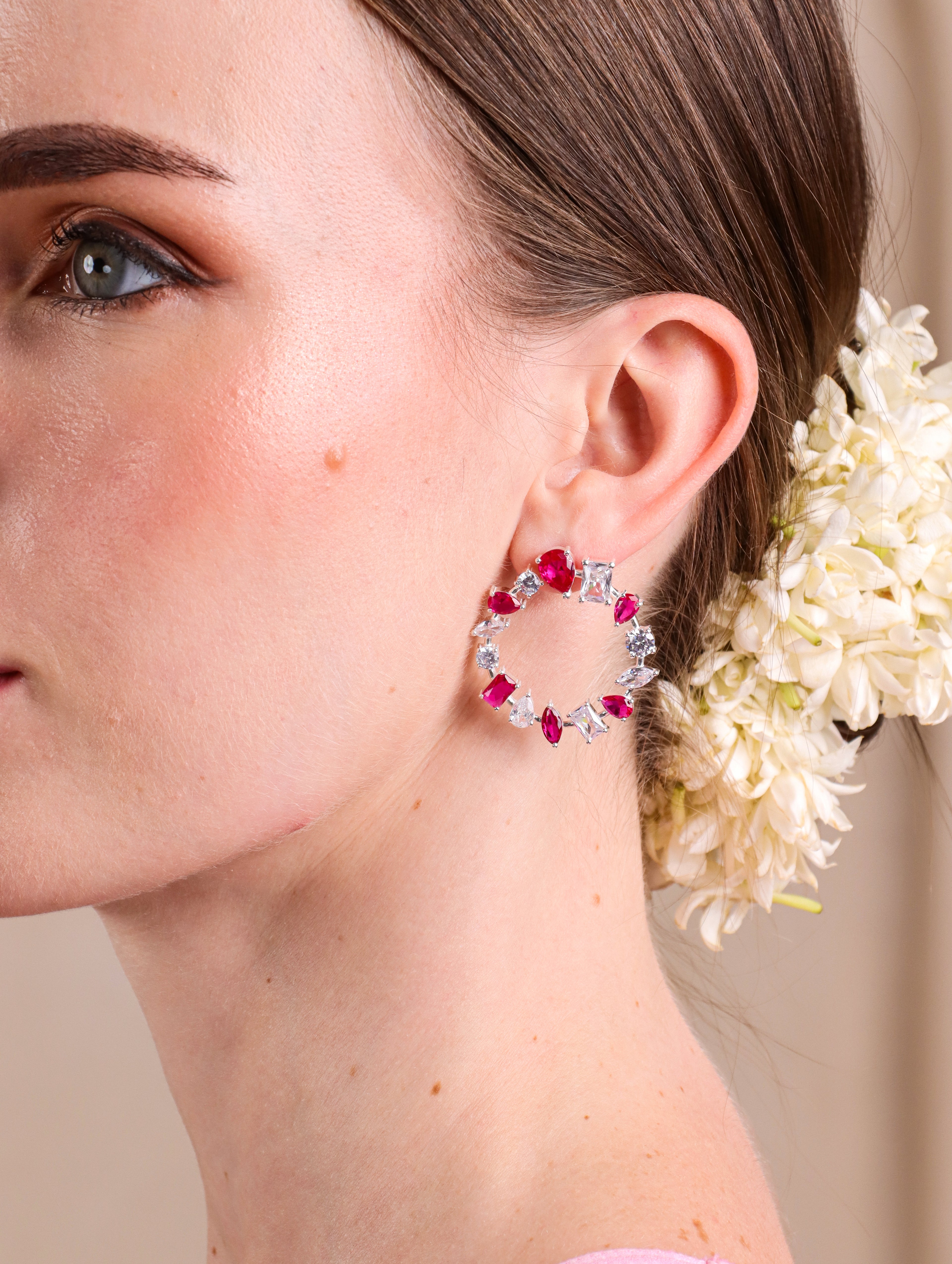 Moon Ruby Hoops