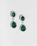 Oval Emerald Stud with Pear Drop