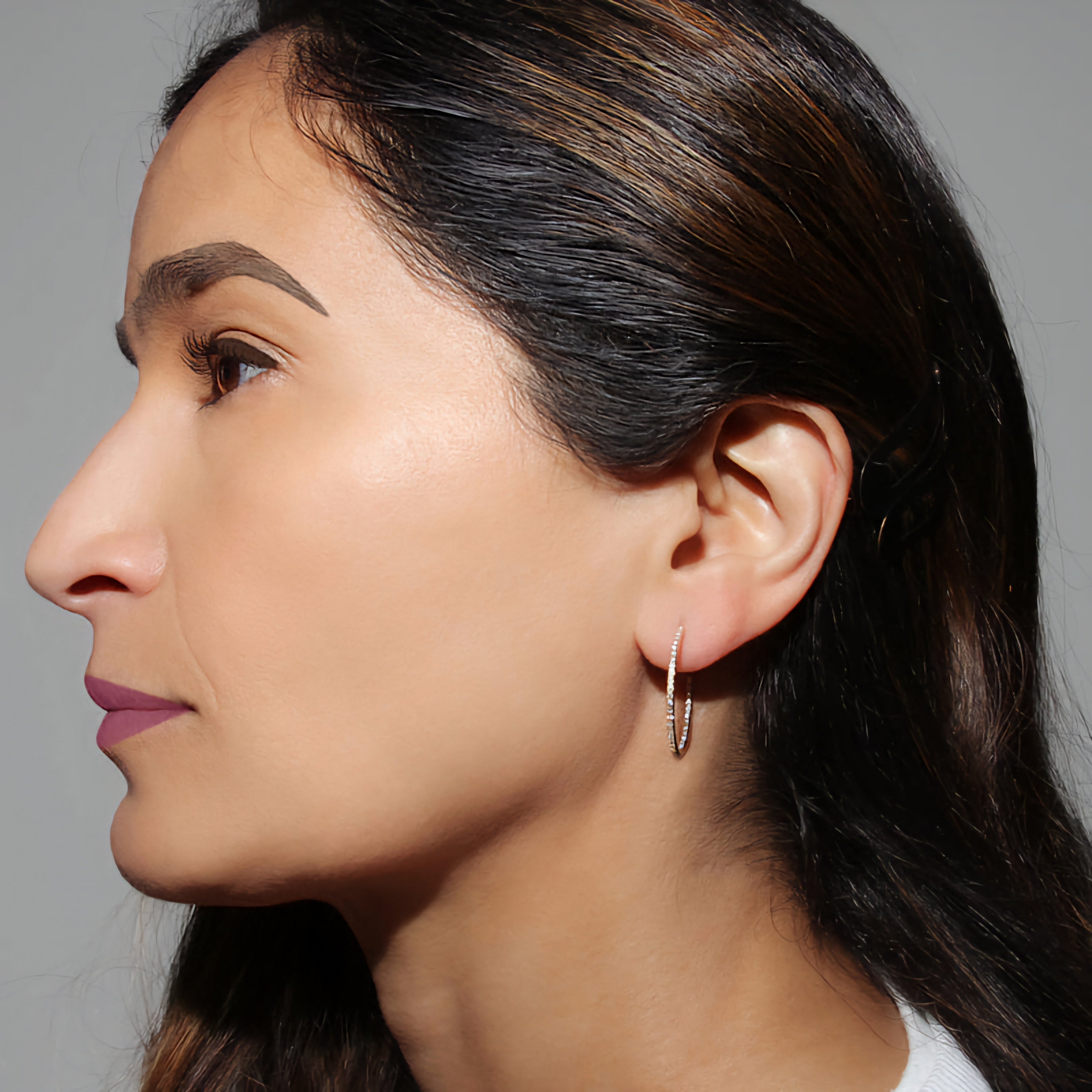 Love Crescent Moon Hoop Earring