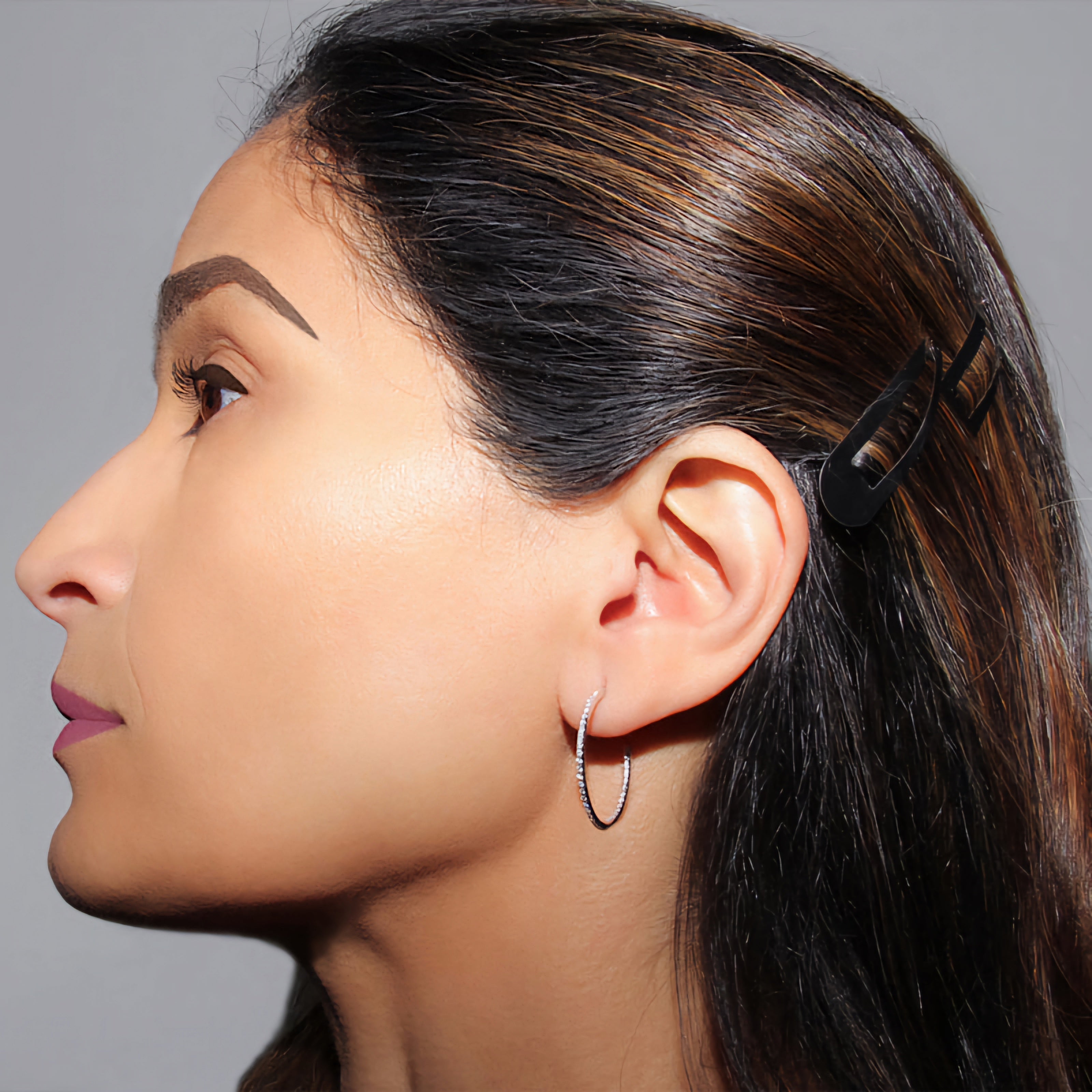 Love Crescent Moon Hoop Earring