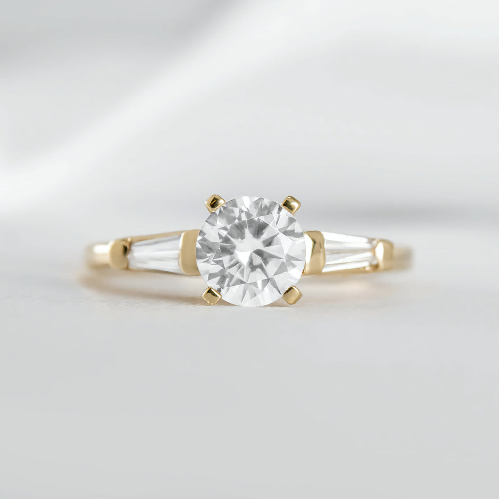Three Stone Ring with Baguette