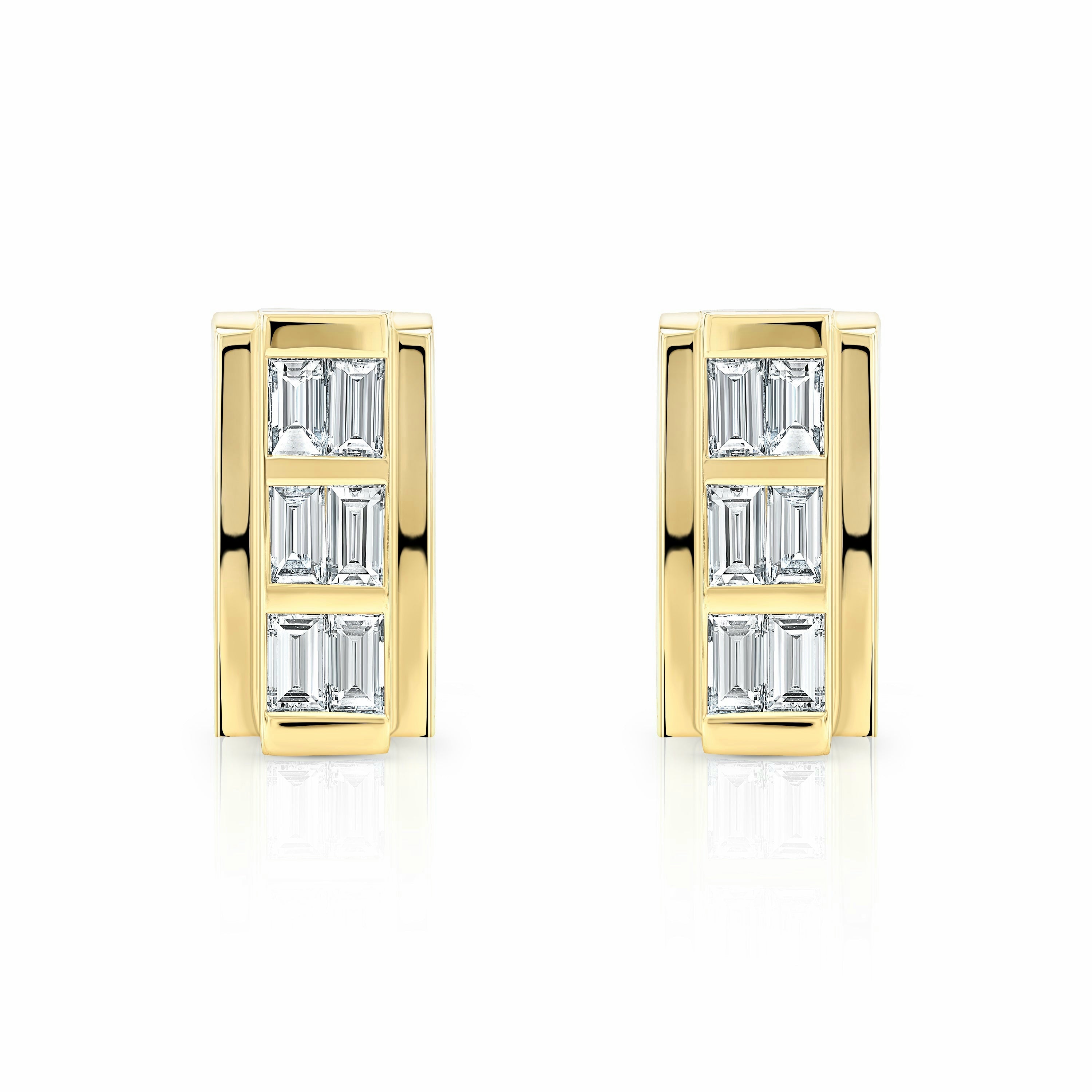 Double Baguette Hoop Earrings