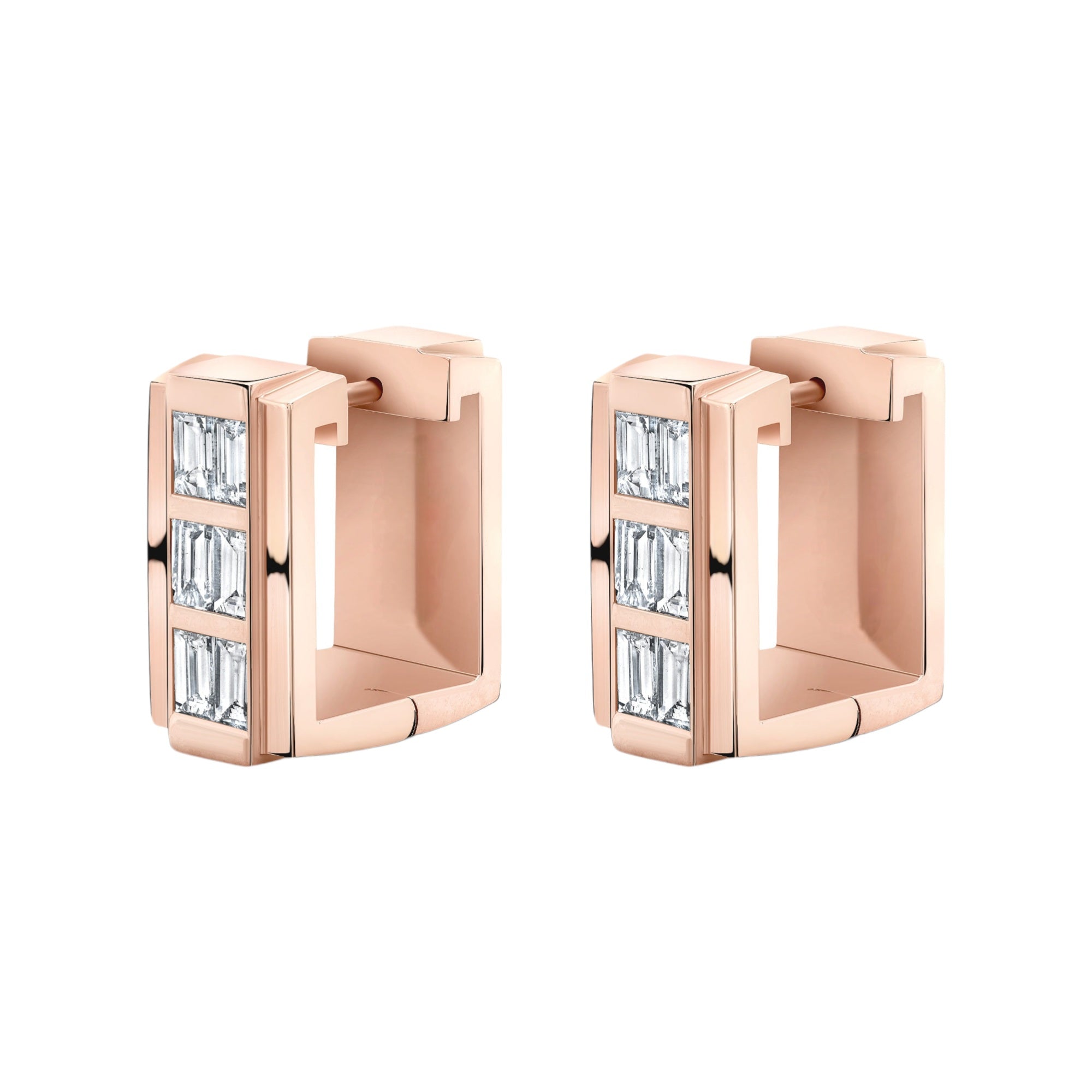 Double Baguette Hoop Earrings