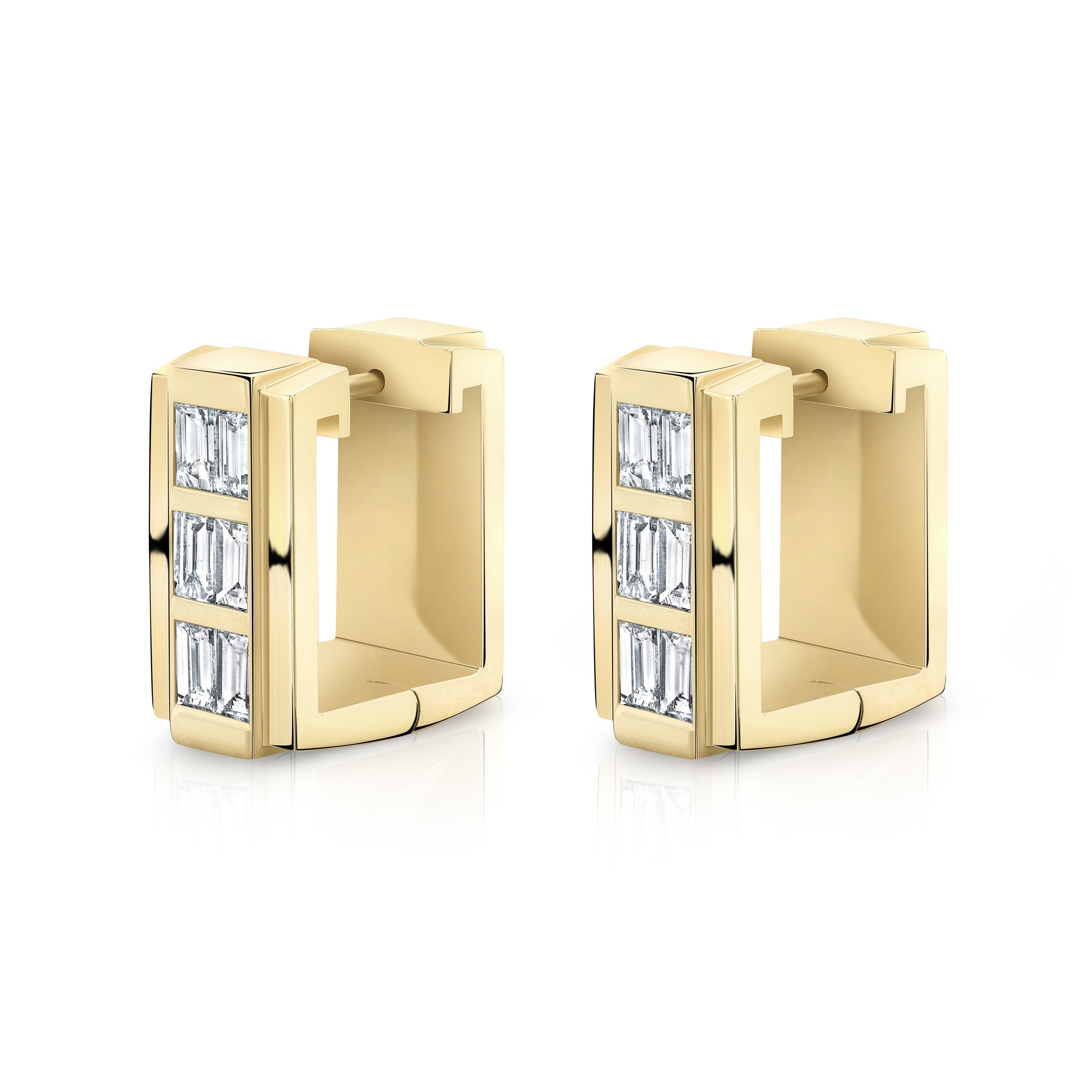 Double Baguette Hoop Earrings