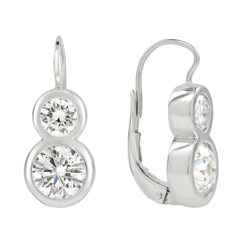 8 Bezel Drop Earrings