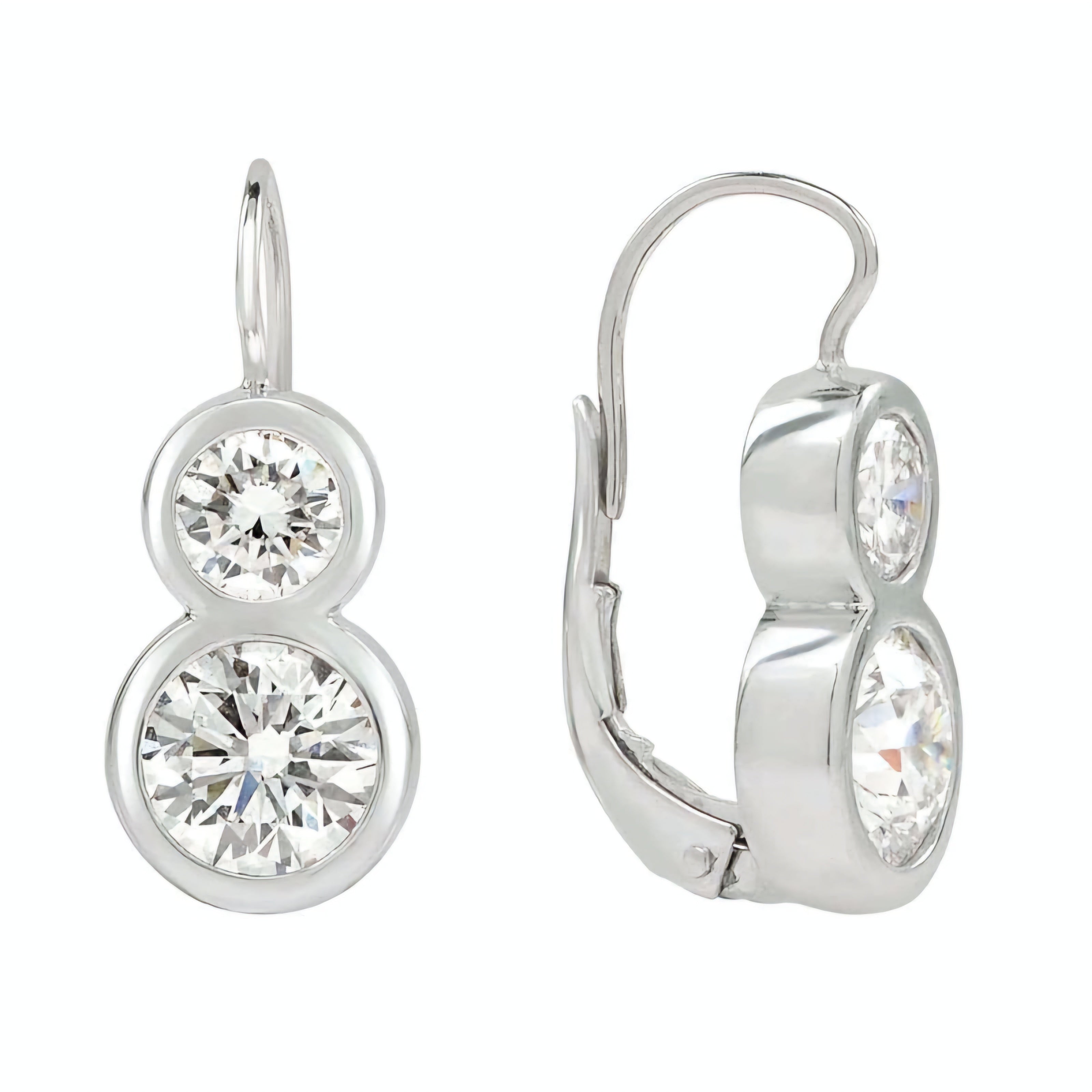8 Bezel Drop Earrings