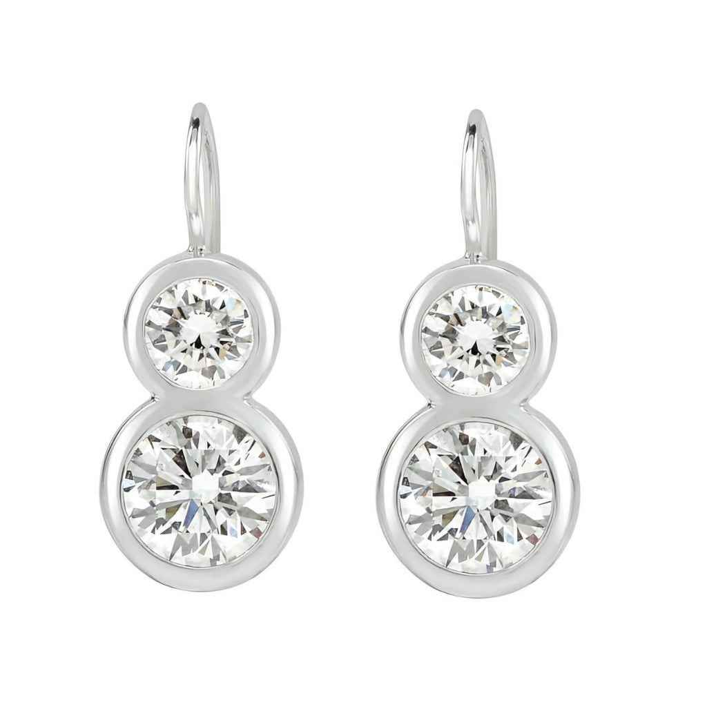 8 Bezel Drop Earrings