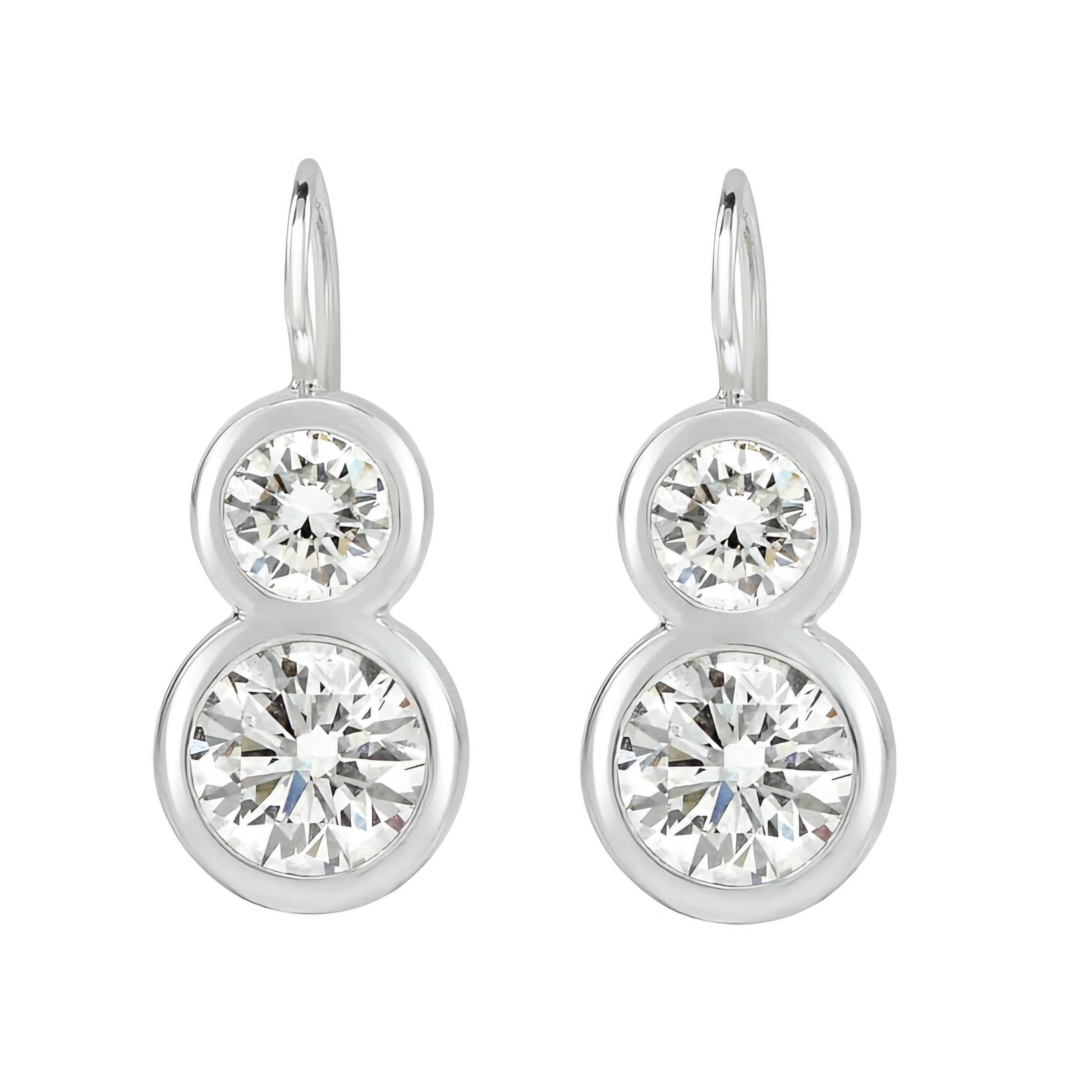 8 Bezel Drop Earrings