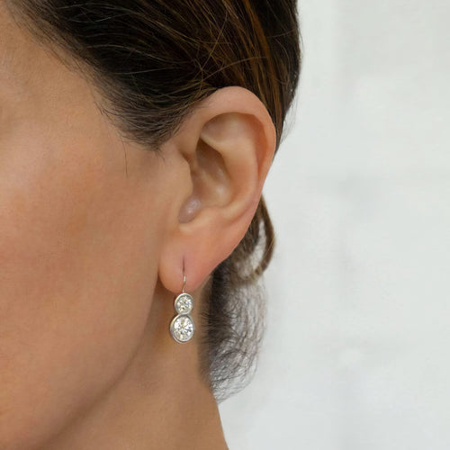 8 Bezel Drop Earrings