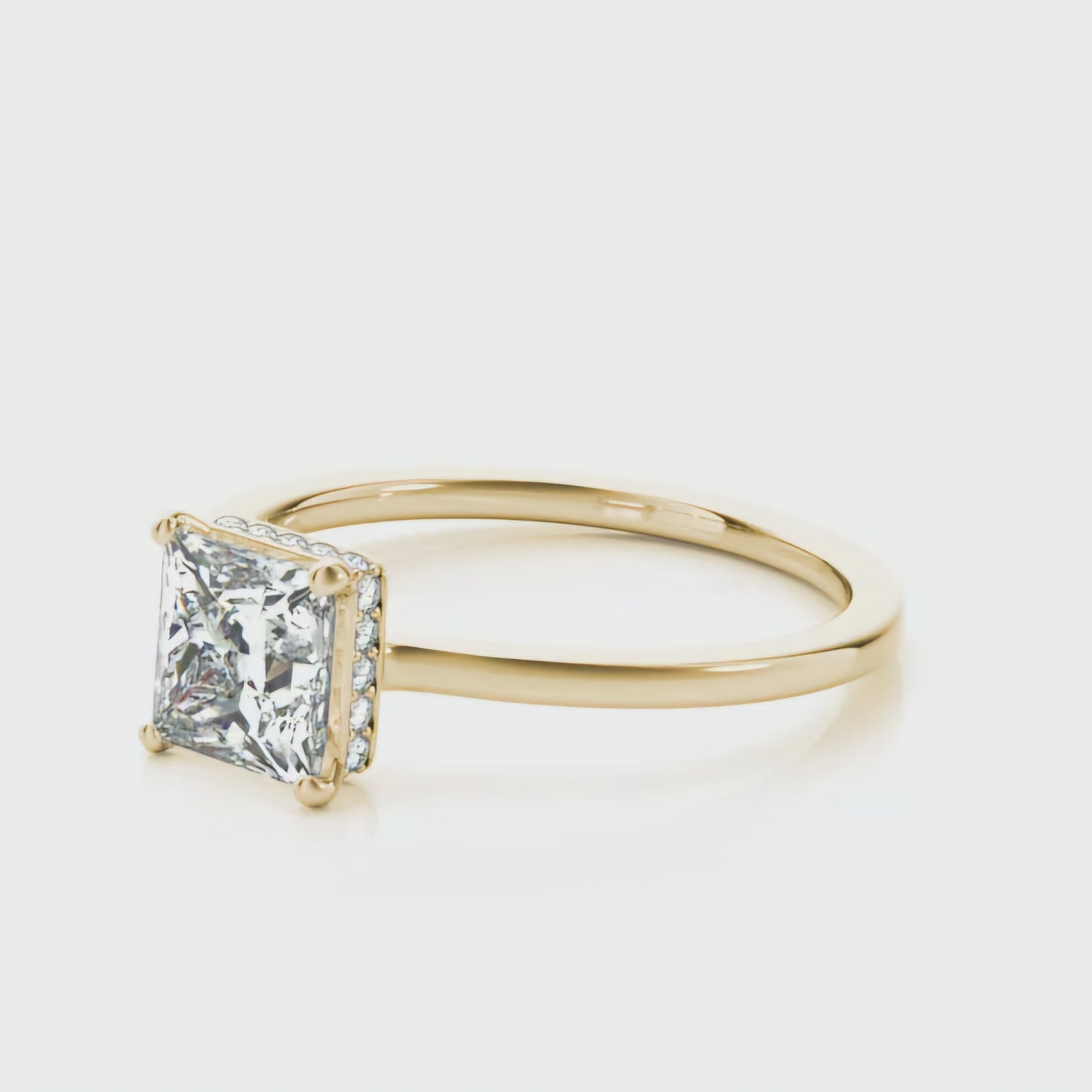 Hidden Halo Round Solitaire Ring (Small)