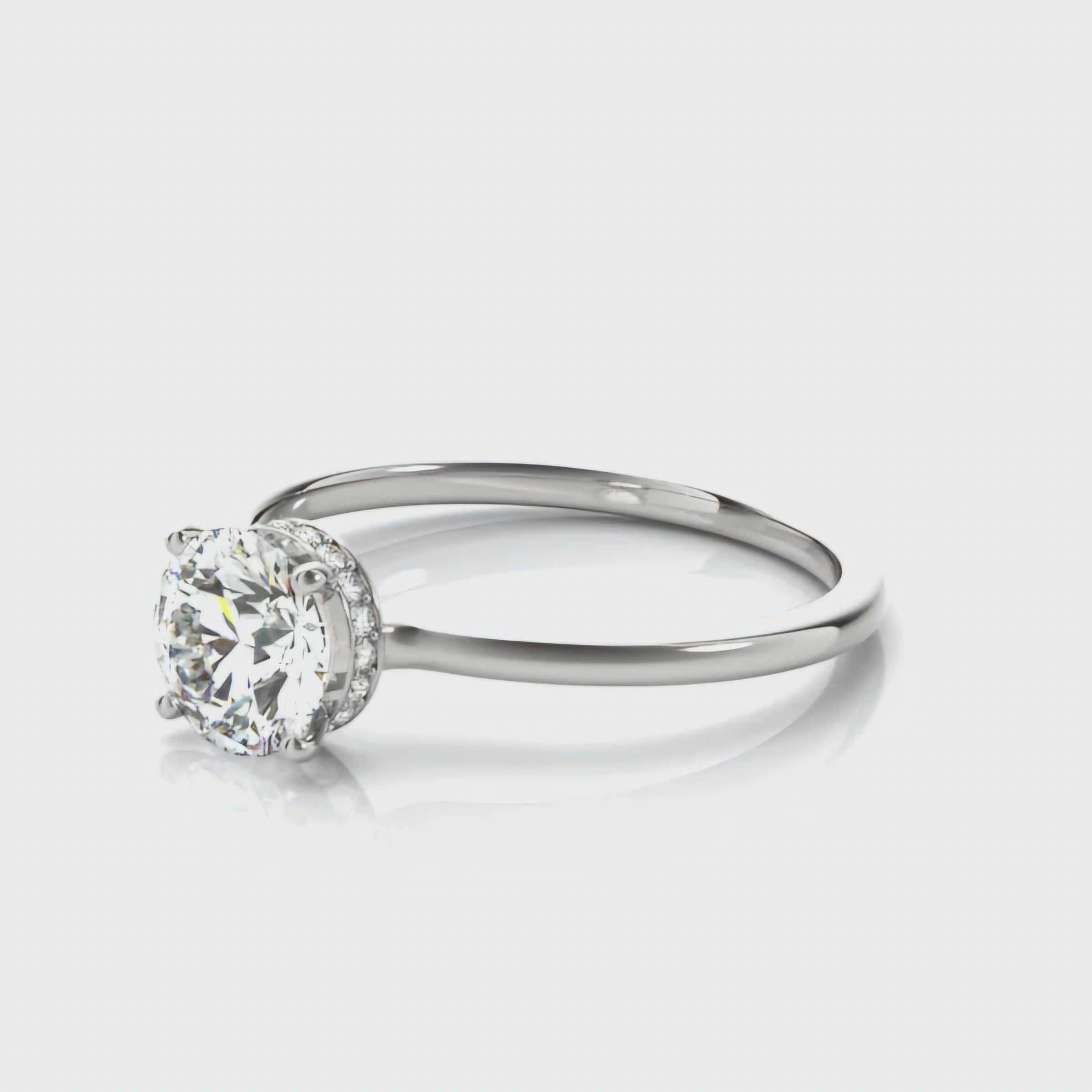 Hidden Halo Round Solitaire Ring (Small)