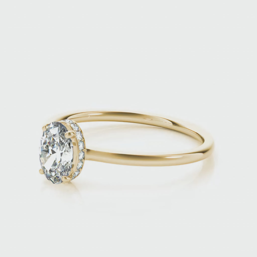 Hidden Halo Round Solitaire Ring (Small)
