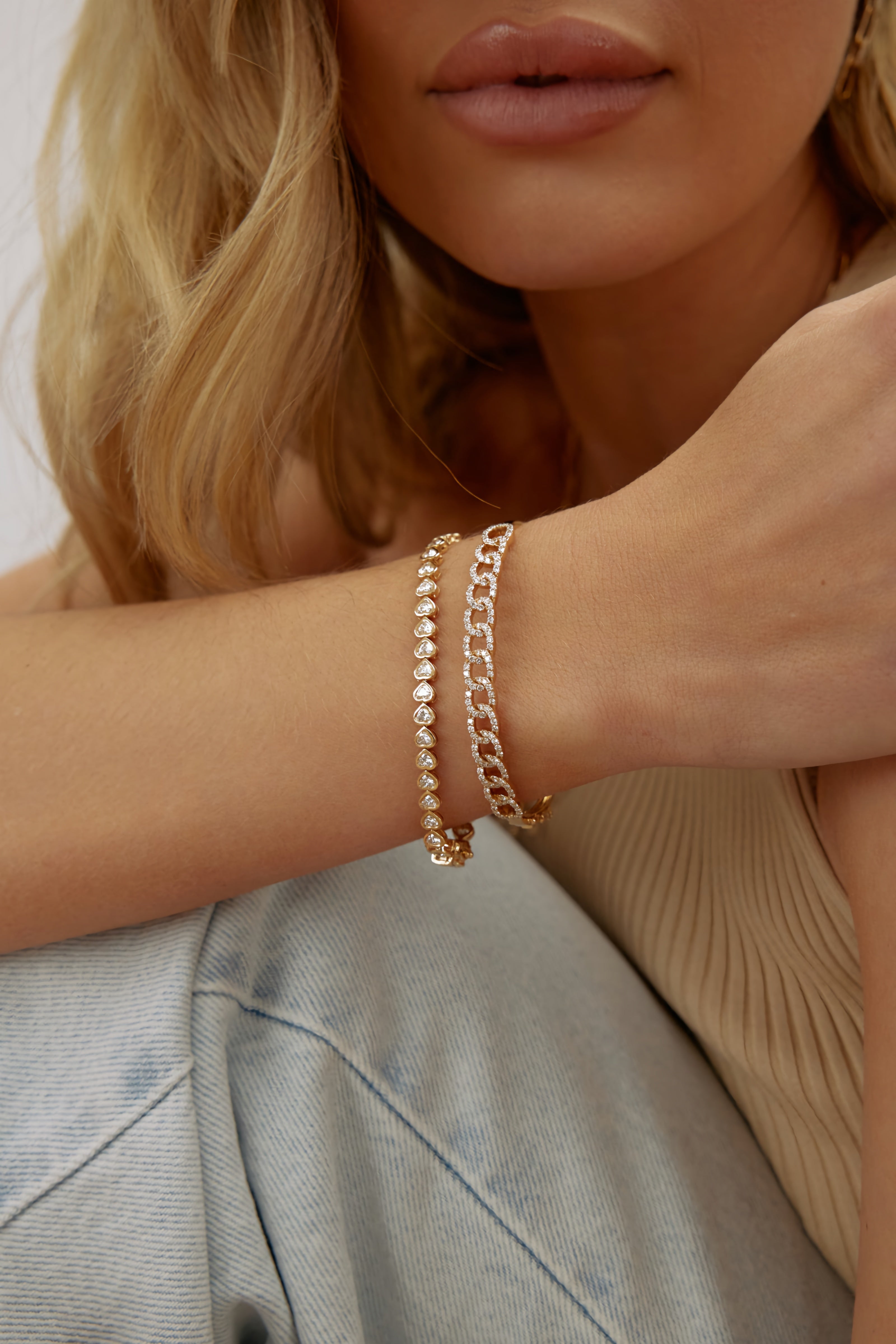 Heart Shape Bezel Tennis Bracelet