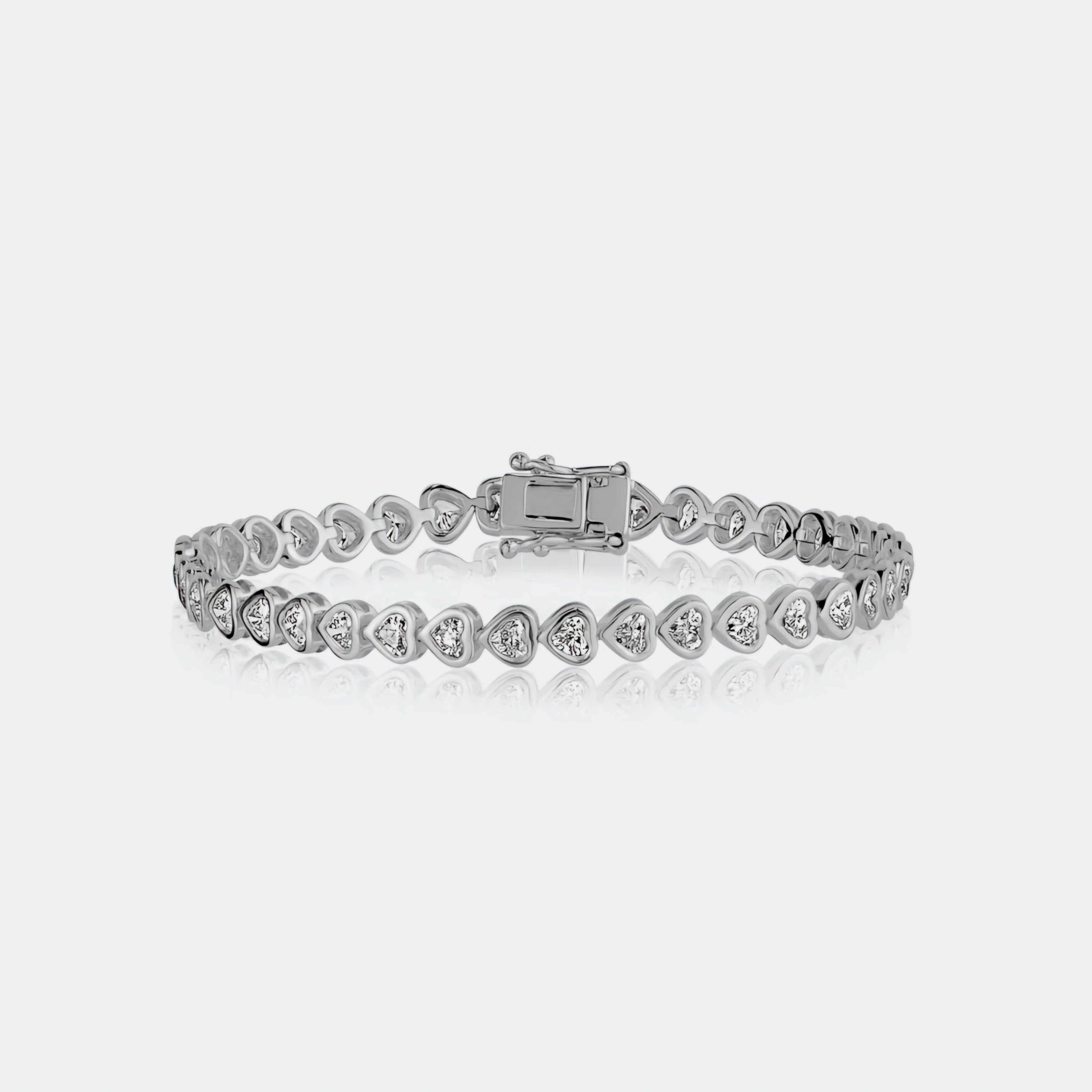Heart Shape Bezel Tennis Bracelet